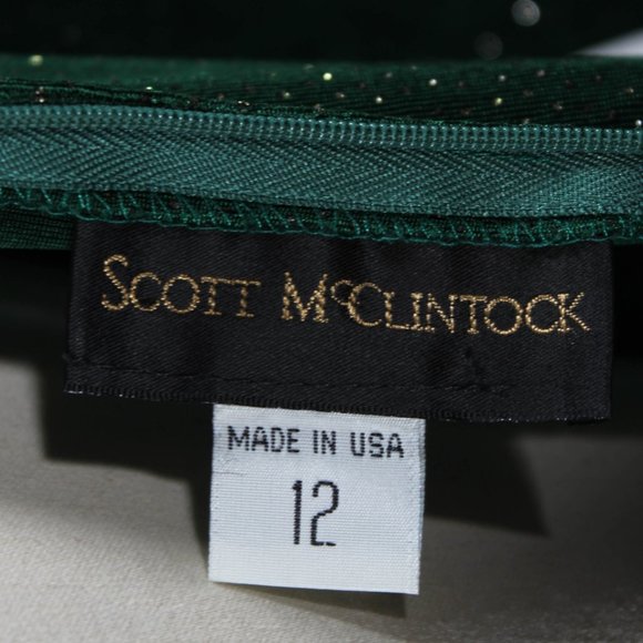 Vintage 1990s Emerald Green Gown Gold Glitter Fleck Bodice prom - Picture 10 of 11